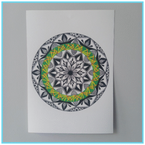 Coloured mandala print