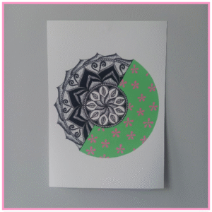 Hand-drawn mandala print on Hahnemühle paper